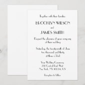 Minimale Deco Witte bruiloft Kaart (Voorkant / Achterkant)