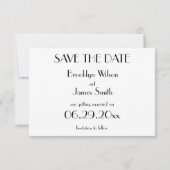 Minimale Deco Witte Trouw Save The Date Kaart (Achterkant)