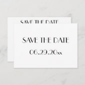Minimale Deco Witte Trouw Save The Date Kaart (Voorkant / Achterkant)