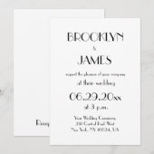 Minimale Deco Witte Trouw Uitnodigingen (Voorkant / Achterkant)