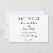 Minimale Deco Witte Trouwdatum Aanpassen Save The Date (Achterkant)
