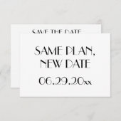 Minimale Deco Witte Trouwdatum Aanpassen Save The Date (Voorkant / Achterkant)
