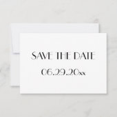 Minimale Deco witte trouwkaart Save The Date (Voorkant)