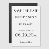 Minimale Deco Witte Trouwkaart Save The Date Magnetische Uitnodiging (Voorkant / Achterkant)