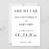Minimale Deco Witte Trouwkaart Save The Date Magnetische Uitnodiging (Voorkant)