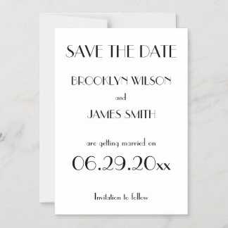 Minimale Deco Witte Trouwkaart Save The Date Magnetische Uitnodiging