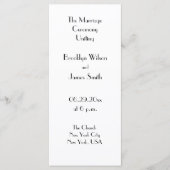 Minimale Deco Witte Trouwprogramma Programmakaart (Voorkant)