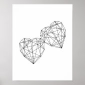 Minimale decoratieve geometrische harten poster (Voorkant)