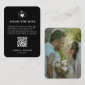 Minimale 'Deel de Liefde' QR-code bord Informatiekaartje (Voorkant / Achterkant)