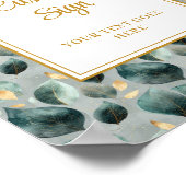 Minimale Deep Green Gold Eucalyptus Wedding Custom Poster (Hoek)