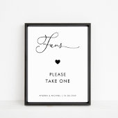 Minimale delicate script & hart fans bruiloft teke poster