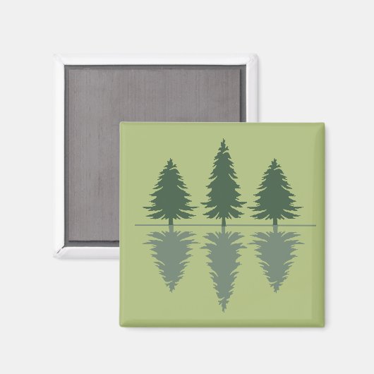 Minimale dennenbomen reflectiebos magneet (Voorkant / Achterkant)