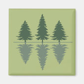 Minimale dennenbomen reflectiebos magneet (Voorkant)