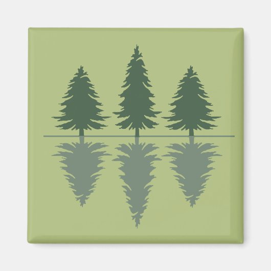 Minimale dennenbomen reflectiebos magneet (Voorkant)