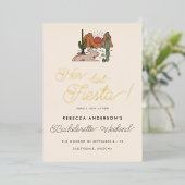 Minimale Desert Fiesta Bachelorette Weekend Goud Folie Uitnodiging (Staand Voorkant)