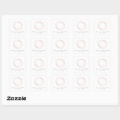 Minimale Designer Scribble Logo in Roos Gold Vierkante Sticker (Vel)