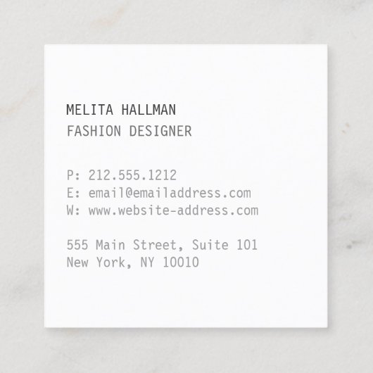 Minimale Designer Scribble Logo in Roos Gold Vierkante Visitekaartje (Achterkant)