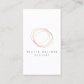 Minimale Designer Scribble Logo in Roos Gold Visitekaartje (Voorkant)