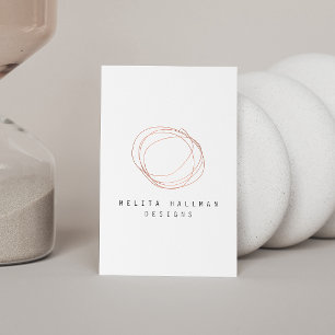 Minimale Designer Scribble Logo in Roos Gold Visitekaartje
