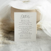 Minimale details bruiloft informatiekaartje