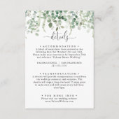 Minimale details groene eucalyptus bruiloft informatiekaartje (Voorkant)