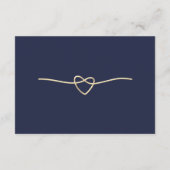 Minimale details over de marineblauwe bruiloft informatiekaartje (Achterkant)