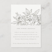 Minimale details over het chic Brown Floral Sketch Informatiekaartje (Voorkant)