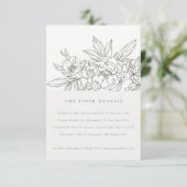 Minimale details over het chic Brown Floral Sketch Informatiekaartje (Staand voorkant)