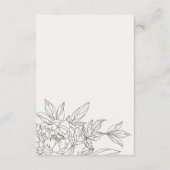 Minimale details over het chic Brown Floral Sketch Informatiekaartje (Achterkant)