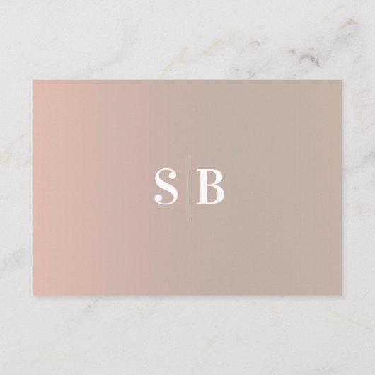 Minimale details over het huwelijk in Blush en Bei Informatiekaartje (Achterkant)