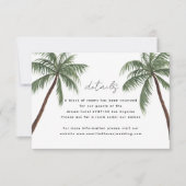 Minimale details over het huwelijk met palmbomen RSVP kaartje (Voorkant)