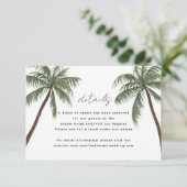 Minimale details over het huwelijk met palmbomen RSVP kaartje (Staand voorkant)