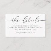 Minimale details over het legante calligrafiehuwel informatiekaartje (Voorkant)