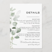 Minimale details over het olievlek met eucalyptus informatiekaartje (Voorkant)