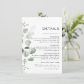 Minimale details over het olievlek met eucalyptus informatiekaartje (Staand voorkant)