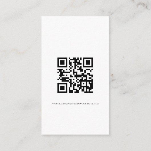 Minimale details van het Elegant Script QR Code We Informatiekaartje (Achterkant)