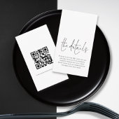 Minimale details van het Elegant Script QR Code We Informatiekaartje