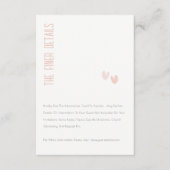 Minimale details van het elegante dusky roze hart  informatiekaartje (Voorkant)
