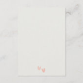 Minimale details van het elegante dusky roze hart  informatiekaartje (Achterkant)