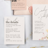 Minimale details van het Ivory Cream Wedding Informatiekaartje