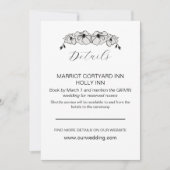 Minimale details van het witte Magnolia Flower Wed Kaart (Voorkant)