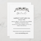 Minimale details van het witte Magnolia Flower Wed Kaart (Voorkant / Achterkant)