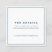 Minimale details van het witte vierkant marineschi informatiekaartje (Voorkant)