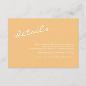 Minimale details van Mustard Yellow Wedding Informatiekaartje (Voorkant)
