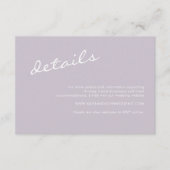 Minimale details van Paarse handlijnverbinding met Informatiekaartje (Voorkant)