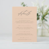 Minimale details voor kleine peach Fine Art Floral Informatiekaartje (Staand voorkant)