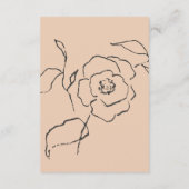 Minimale details voor kleine peach Fine Art Floral Informatiekaartje (Achterkant)