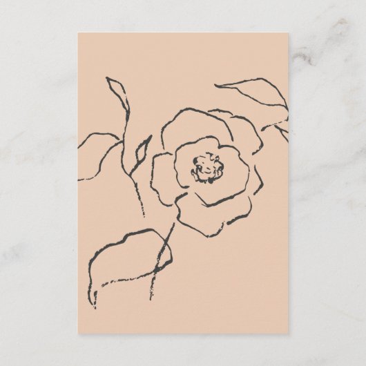 Minimale details voor kleine peach Fine Art Floral Informatiekaartje (Achterkant)