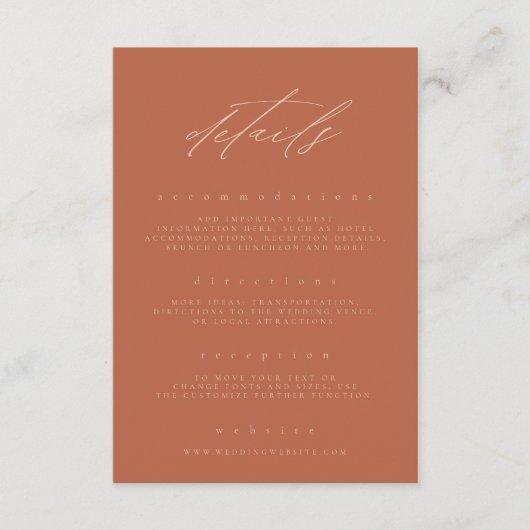 Minimale details voor racestralen met fijne tekenf informatiekaartje (Voorkant)