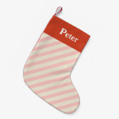 Minimale diagonale strepen roze kleine kerstsok (Voorkant (Hangend))